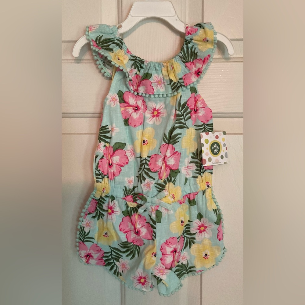 Little Me Pink and Yellow Floral Outfit